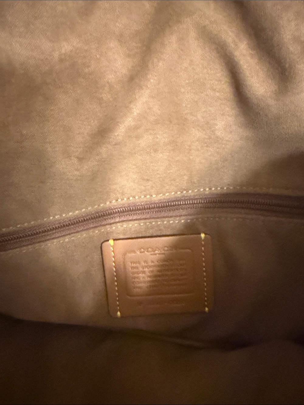Coach Brown Suede Shoulder Bag with Gold Hardware - Picture 2 of 6